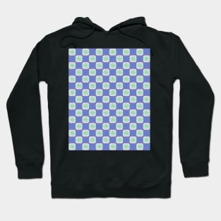 Floral Checkerboard in Blue Hoodie